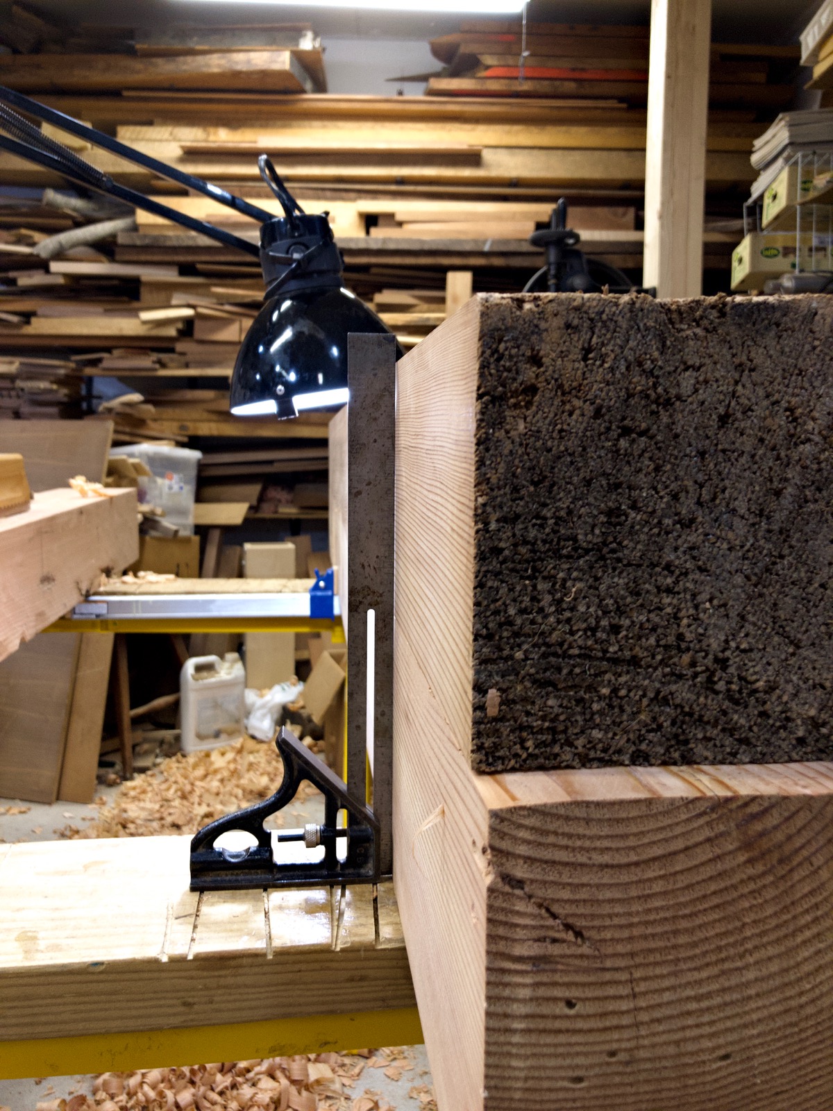 Two beams that are ready to glue.