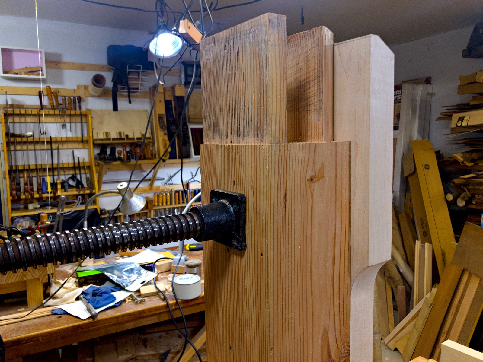 The back of the leg with the vise.